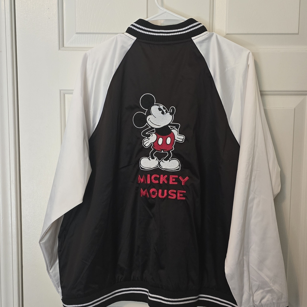 Disney Black and White Mickey Mouse Bomber Jacket
